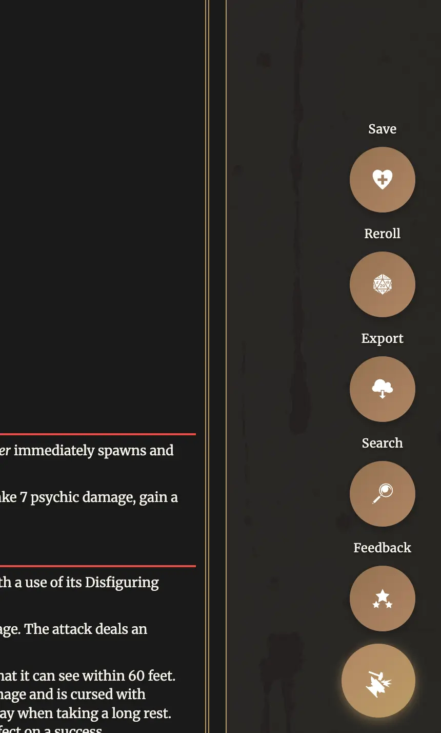 You can use the FAB to save a monster